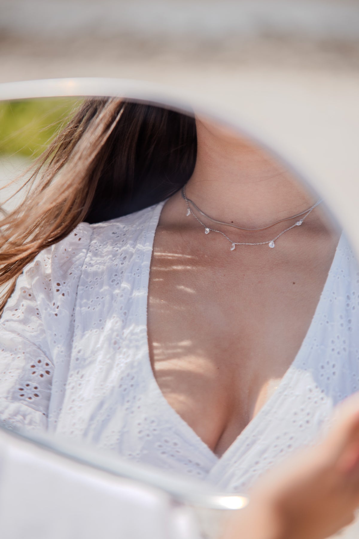 Collier Inès argent porté – Velyra Paris